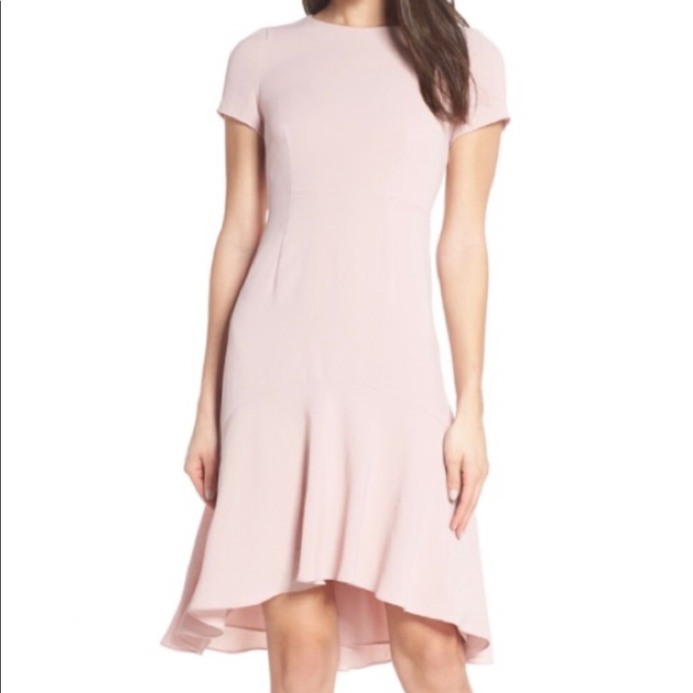 Avec Les Filles High Low Sheath Dress Dusty Pink
